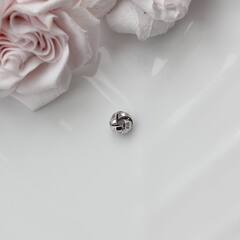 Бусина спейсер, 7,8 мм, родий, П622