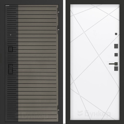 Входная металлическая дверь Бункер BN-15 Веллюто кофе / ФЛ-291 Белый софт