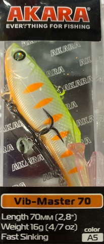 Воблер Akara раттлин Vib-Master 70 мм 16 гр. (4/7 oz 2,8 in) A 5
