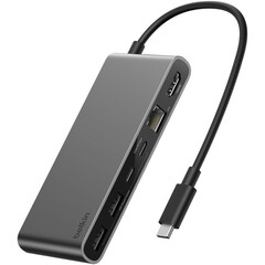 Хаб Belkin Connect USB-C 8-in-1 Multiport Hub With 2.5Gb Ethernet, серый космос