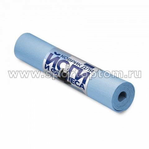Коврик для йоги и фитнеса INDIGO PVC 173*61*0,6 см Голубой