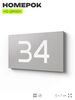 Табличка с номером 34 на дверь квартиры, для офиса, кабинета, аудитории, склада, серая 120х70 мм, Айдентика Технолоджи
