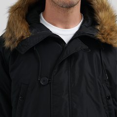 Парка Alpha Industries N-3B Logo Oxford Parka Black (Черная)
