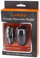 Черное виброяйцо с пультом ДУ LUXURY POWER REMOTE BULLET - 