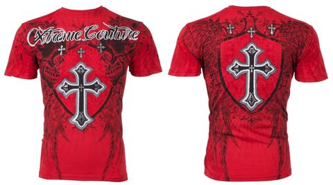 Xtreme Couture | Футболка мужская Provoke Red X1158R от Affliction перед и спина