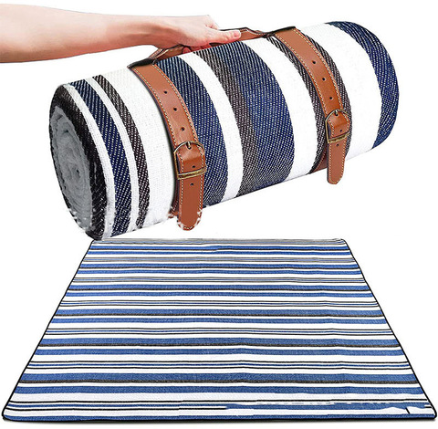 Картинка покрывало для пикника Skully WQ-blanket-wp white-blu-grey - 9