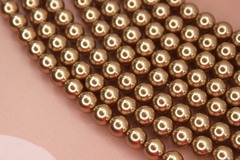 Бусины имитация жемчуга 8 мм золото