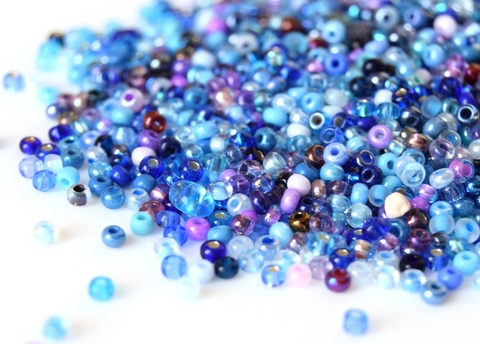 Бисер круглый Микс 10/0 №4 синий микс