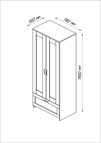 Шкаф комбинированный 2 двери 1 ящик Сириус