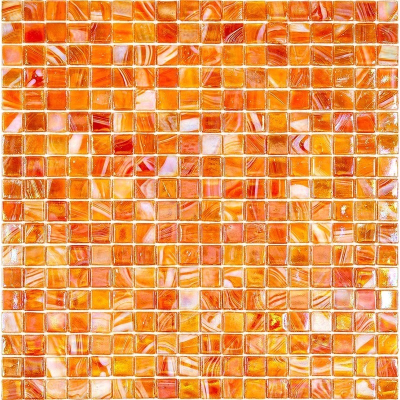 NB820-m Мозаика одноцветная чип 15 стекло Alma Mono Color оранжевый квадрат глянцевый перламутр