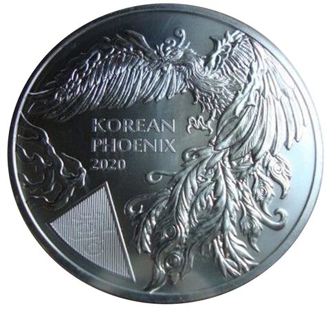 Южная Корея 2020 Корейский Феникс птица Bong-Hwang СЕРЕБРО