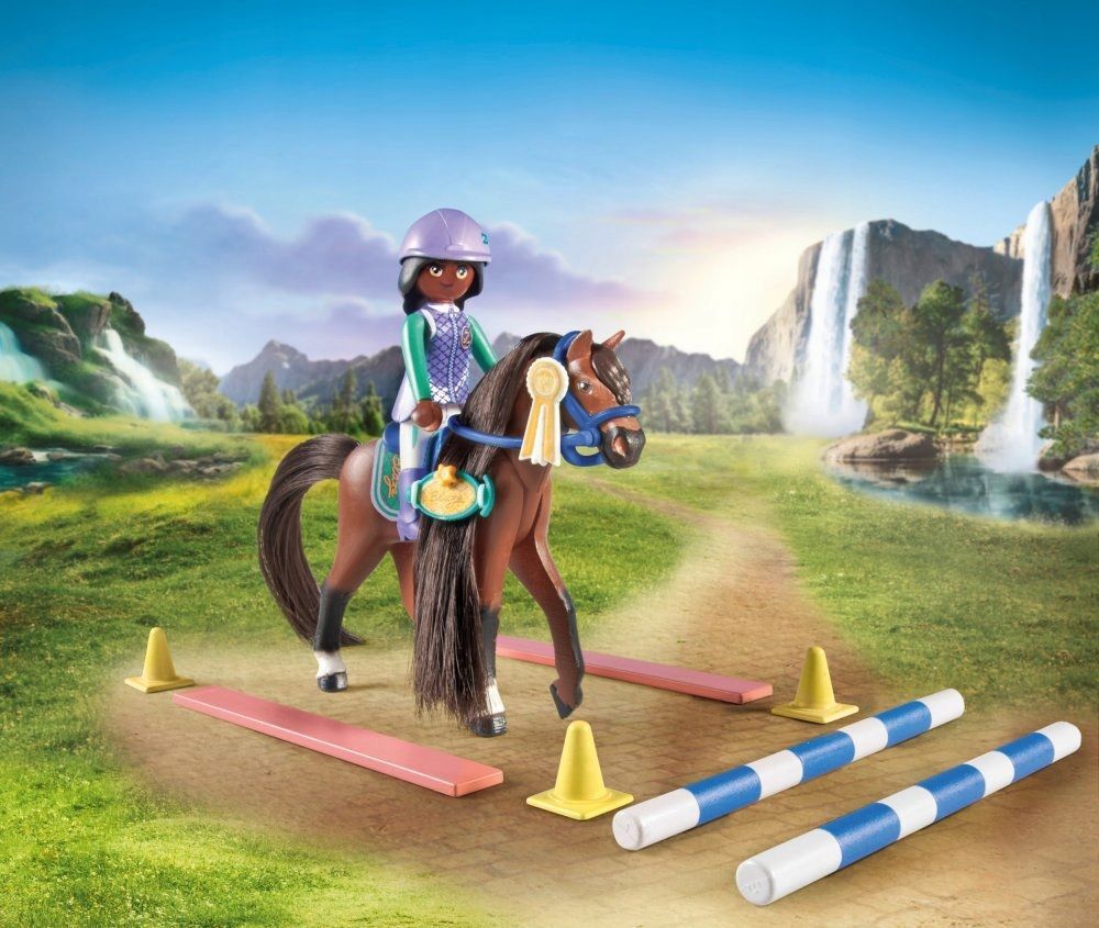 Конструктор Playmobil Horses of Waterfall - Зоя и лошадь Блейз с  препятствиями - Плеймобиль Лошади водопада 71355 купить в Москве | Доставка  по России.