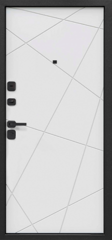 Дверь входная Феррони 7,5 см Черный кварц, 2 замка, 1,2 мм металл, (черный сатин+белый сатин) #3
