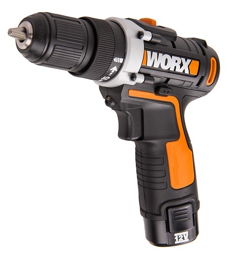 Аккумуляторная дрель-шуруповерт  WORX WX128.3 12В - 2,0Ач х2, ЗУ 1,5А, с кейсом