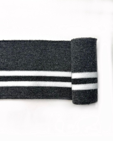 Подвяз в полоску, цвет: тёмно-серый/белый, размер: 6 х 100см