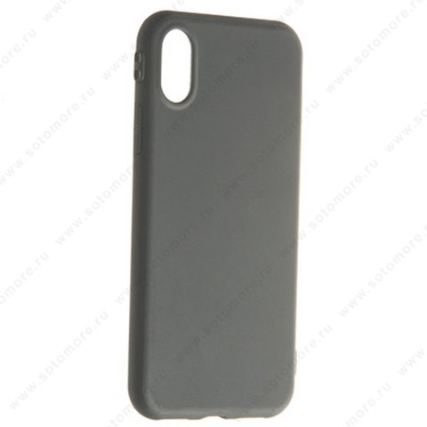 Накладка силиконовая для Apple iPhone Xs Max/ X Max жесткий матовый черный