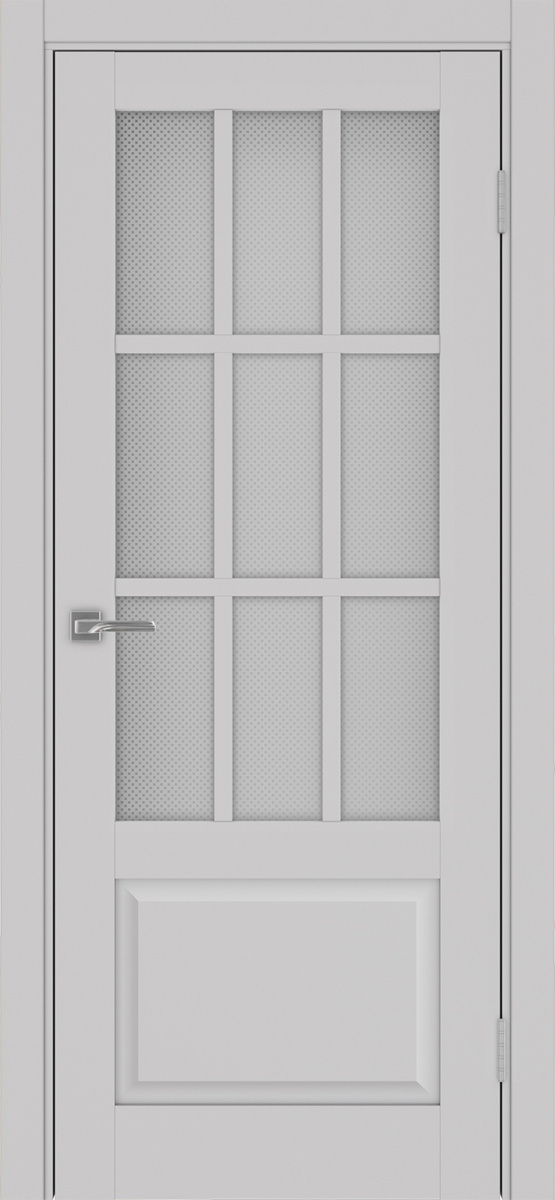 Дверь межкомнатная Оптима Порте Тоскана 642.2221 ОФ3, цвет пепельный, экошпон, стекло Пунта