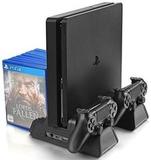 Зарядная станция для 2-х геймпадов PS4 / PS4 PRO / PS4 Slim + вертикальная подставка  + 12 лотка для дисков DOBE (TP4-882) (Черный)