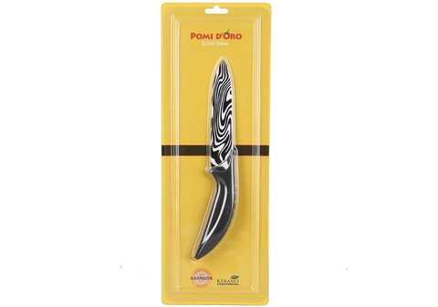 Нож керам, бел/черн лезвие 12см, 1,8 мм K1247 Zebra