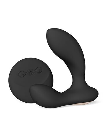 Черный вибромассажер простаты с пультом ДУ Hugo 2 Remote - Lelo LEL9257