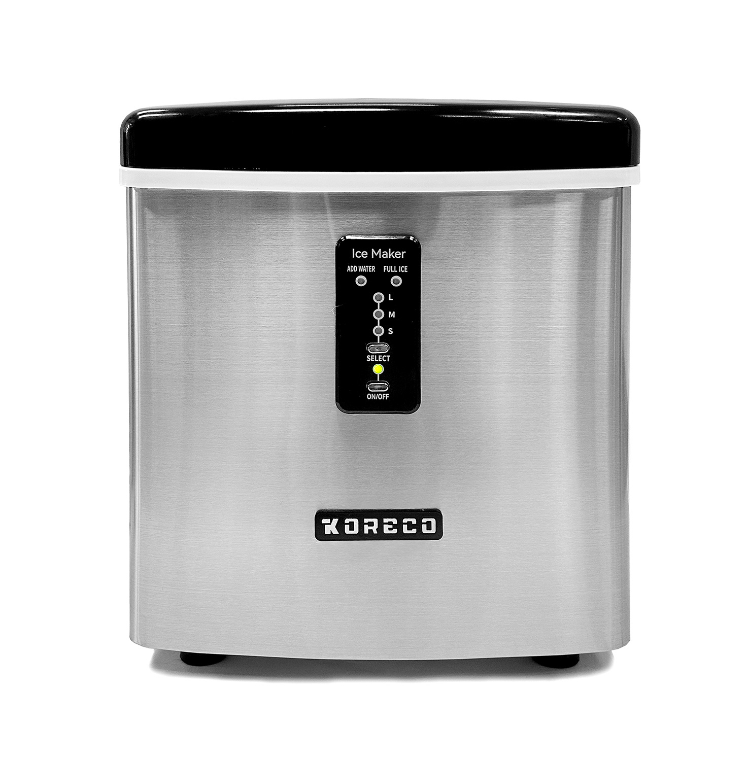 Льдогенератор Koreco ZB 15 SS для пальчикового льда, 12 кг/сут, бункер 1.1 кг, с корпусом из нержавеющей стали, заливной