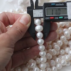 Жемчуг натуральный речной, круглый, 8-11 мм, 1 нить, Ж014