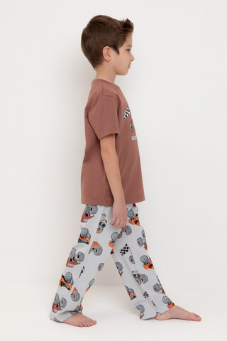 пижама  для мальчика  К 1599/медно-коричневый,машины