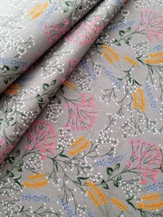 Ткань бязь плательная, рис. "Полевые цветы", ширина 150 см, арт. 985