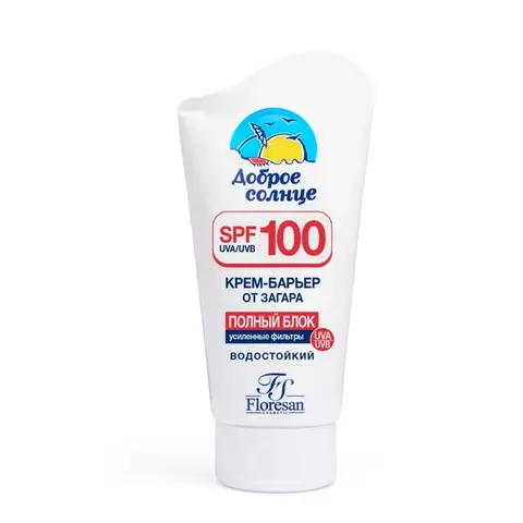 Флоресан Солнцезащитная серия ДОБРОЕ СОЛНЦЕ Крем-барьер от загара.SPF 100 Водостойкий, 125мл (Ф-101)