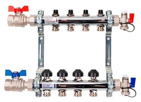 Рехау HKV 4 контура коллектор для радиаторного отопления (12180413001)