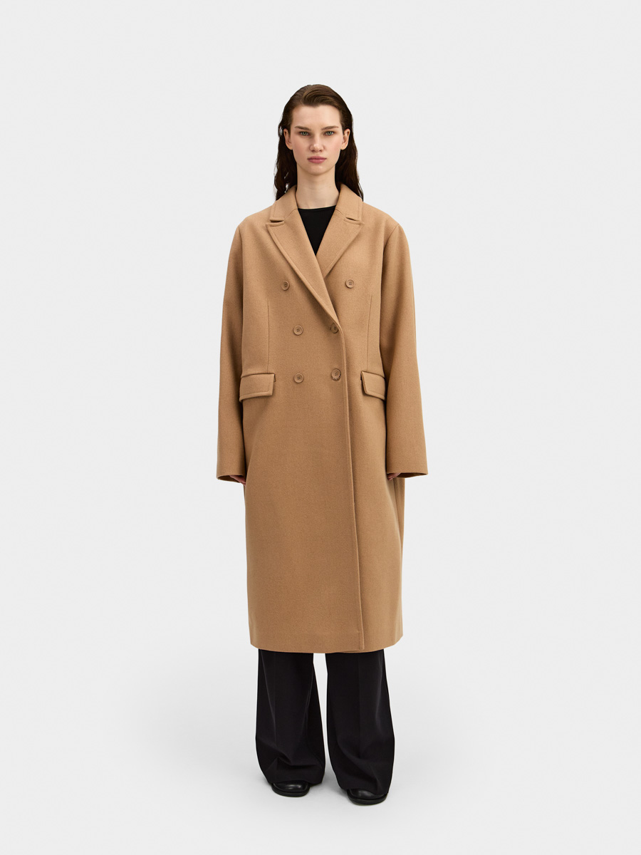 

Пальто Москва классическое двубортное, Бежевый