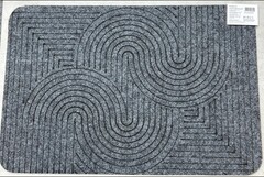 Коврик придверный влаговпитывающий Змейка Лазер без канта серый