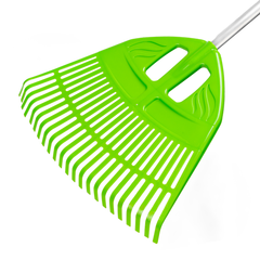 61805 Грабли веерные пластиковые // 495х1680 // 23 плоских зуба // алюминиевый черенок // Palisad