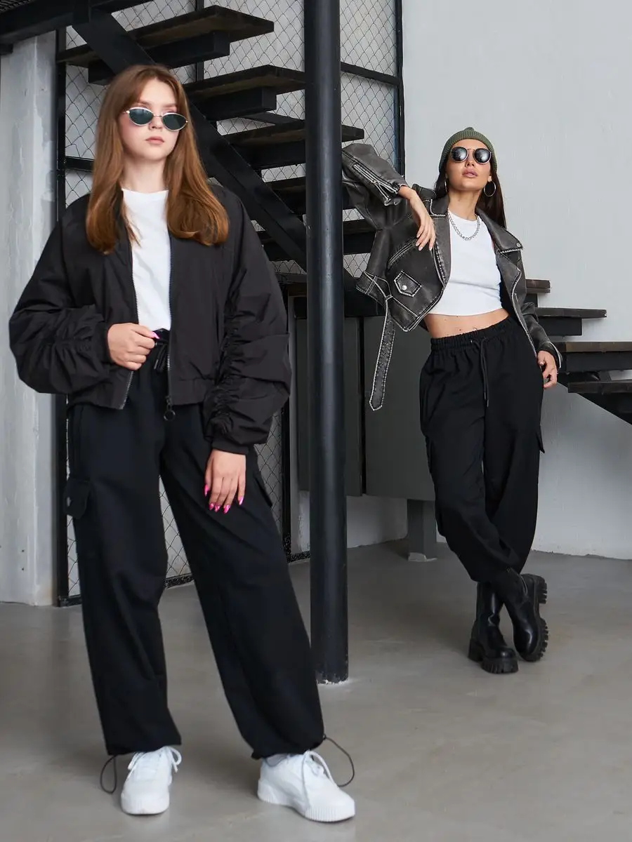 Брюки карго широкие