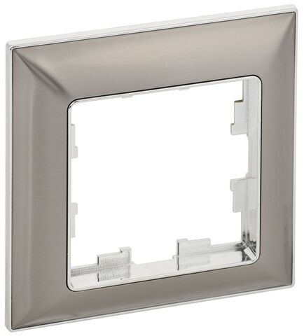BRITE Рамка 1-местная РУ-1-Бр металл хром/никель IEK
