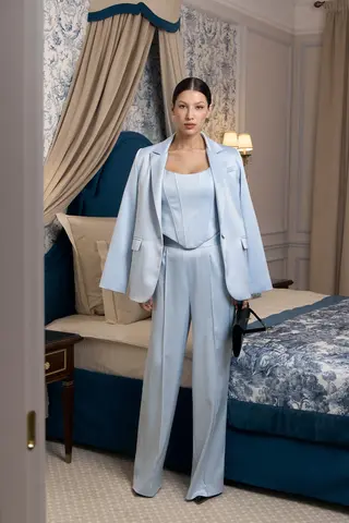 Жакет из голубого атласа SHARO