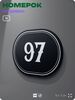 Номерок на дверь квартиры 97, для кабинета, офиса, шильдик 9 х 7 см, черный, Айдентика Технолоджи