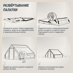 Надувная палатка UNIX Camp Vega 3х2 бежевый (+ навес)