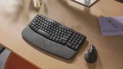 Клавиатура Logitech Wave Keys графитовый USB беспроводная BT/Radio slim Ergo LED (подставка для запястий) (920-012319) — фото 2