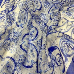 Платок шёлковый принт майолика 88*88 арт.П04