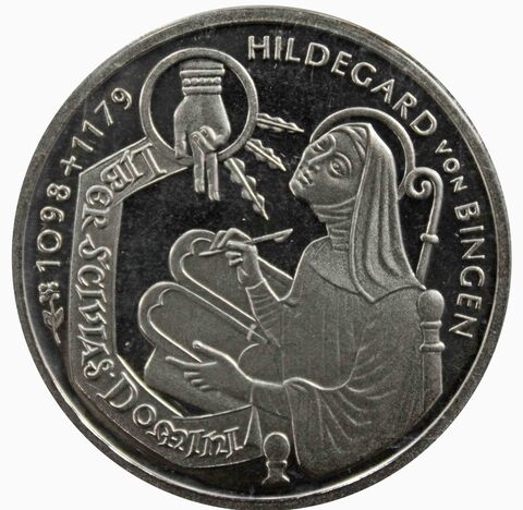 10 марок. 900 лет со дня рождения Хильдегард из Бингена (G) Серебро. 1998 г. PROOF. В родной запайке