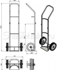 Тележка для перевозки одного баллона ГБ-1 (литые колеса)