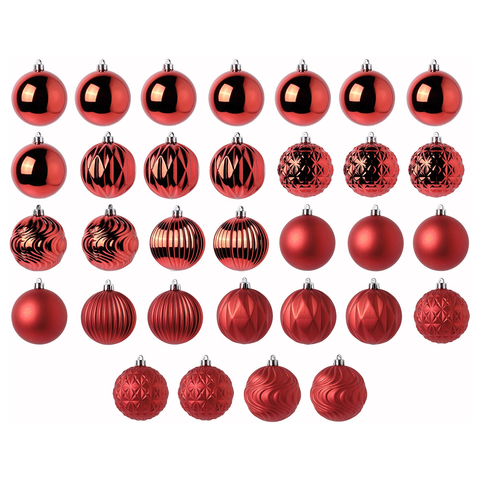 Набор ёлочных украшений (шар) Vintertid, 32 шт, 8 см, пластик, красный