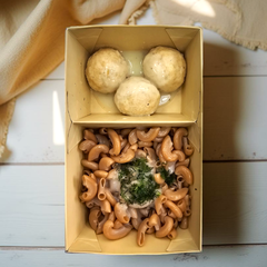 Гречневые макароны с фрикадельками / 300 гр