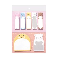 
          Набор блоков для записей с клеевым краем, Alingar, 5 шт.- 15*60 мм, 1 шт.- 60*60 мм, 1 шт. - 35*60 мм, по 20 л., "Мишка" (роз.фон), пакет европодвес