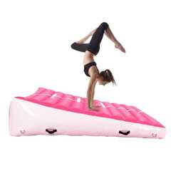 Надувной гимнастический мат-коврик «Старт» для занятий 2×2×0,4 м, розовый