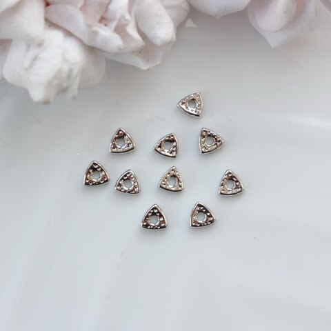 Бусина разделитель (спейсер) треугольные, 6*2 мм, родий, 10 штук, Р040