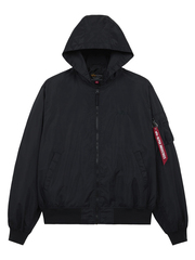 Бомбер Alpha Industries Logo L-2B Hooded Hunter Black (Черный)