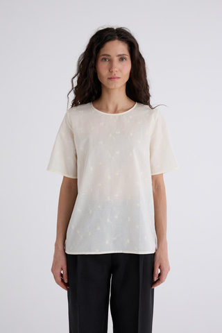 Топ Воздушный с коротким рукавом из хлопка 100%