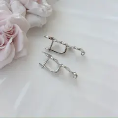 Швензы Волна 35*12 мм с английским замком, родий, Ш013